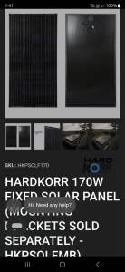 I have 2 x 170w hardkorr solar panels still in original packaging