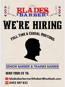 Wanted: Barber wanted / hairdresser wanted 