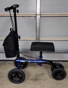 Knee Scooter Walker, 10 inch Tyres Dual Brakes Recovery Aid Blue