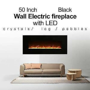 1500W 50 Black frame Wall Mounted Electric Fireplace Heater