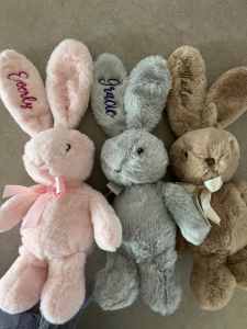 Embroidered fluffy bunnies