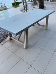 Outdoor table - concrete top timber base 