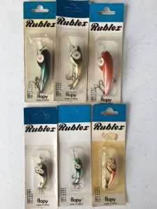Rublex Flopy hardbody lures- complete colour set in packets
