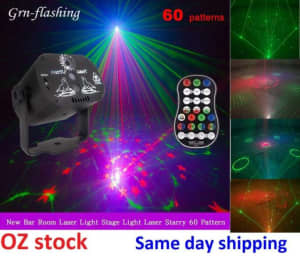 Party Lighting DJ Disco 60 Pattern Laser Projector Stage RGB LED 2020