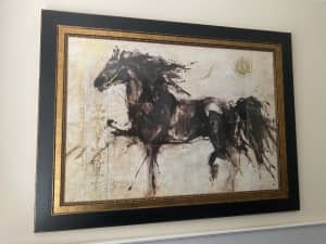 Framed horse print 