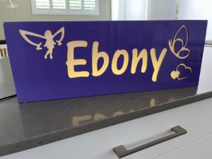 Personalised EBONY bedroom light