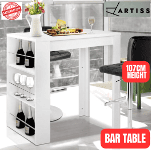 Bar Table Dining Storage Shelf Wine Rack 107cm Tall - Limited Stock
