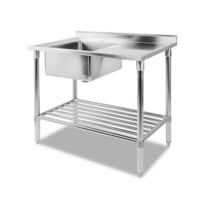 Brand New Commercial Stainless Steel Sink Kitchen Bench 100 x 60cm - SHSSKB-SINK-L100