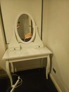 Makeup desk with mirror