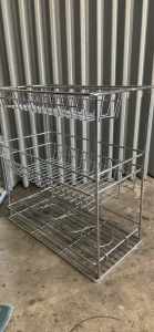 3 tier chrome sliding rack purchased from Howard’s storage world 