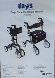 Days brand Superlite Deluxe Rollator Red HCT-9137D 