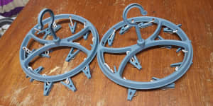 2 x ring hangers with pegs good condition