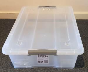34L Allset Underbed Clear Plastic Storage box with lid, Carlton pickup