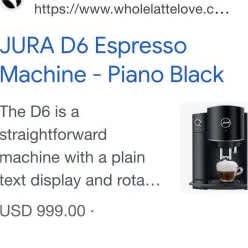 Jura D6 SuperAutomatic Coffee Machine Bluetooth-ready