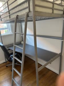 Bunk Bed with desk and mattress 