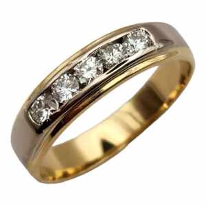 18ct Yellow And White Gold Diamond Ring Size T 0.5ct TDW
