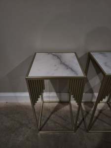 3 x Side Tables Marble Top
