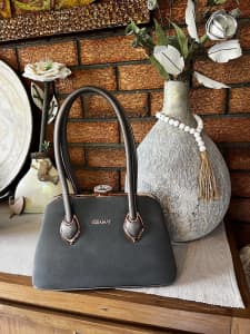 Vera May Pewter w/ Bronze Detail & Jewel Handbag