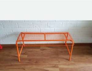 Retro Vintage Orange Wire Bench/Stool