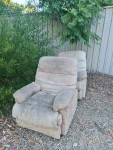Two recliner arm chairs give away 