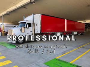 Professional MC Ddrivers Wanted (MELBOURNE)(PC Freight Services)