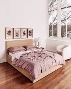 BNWT Duvet Cover RRP$250 Bed Threads Queen Lavender 100% Linen