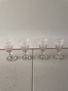 Hand made and hand painted liqour glasses