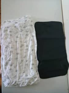 Cot fitted sheet and change mat
