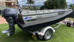 Quintrex 390 Outback Explorer Yamaha 4stroke 25hp galvanised trailer 