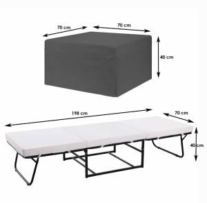Folding Steel-frame Ottoman, Guest/sofa Bed w Cover. RRP $189