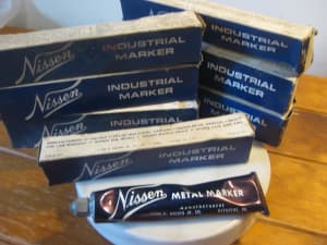 8 x Vintage Nissen Industrial Metal Markers 5/64 Tube (NEW/SEALED)