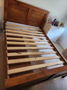 Queen size wooden bed frame with modular drawer for sale