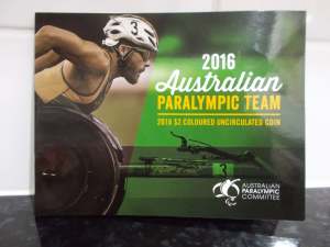 2016 Australian Paralympic Team $2 Coin in Folder.