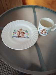H.R.H Prince Charles and Lady Diana s Spencer plate and Mug