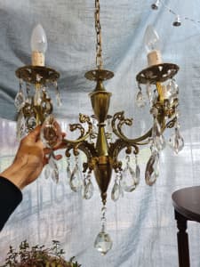 Vintage Ornate Brass chandelier Ceiling Light Fitting Lighting French