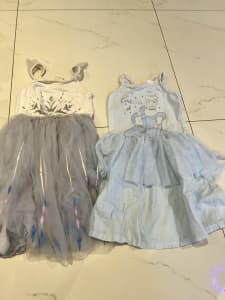 Girls Frozen size 7 & Cinderela size 6 dress