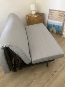 IKEA Two-seat sofa-bed frame and mattress 