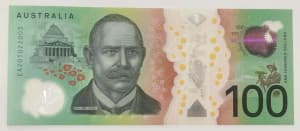 2020 $100 Last Prefix Banknote, aUnc