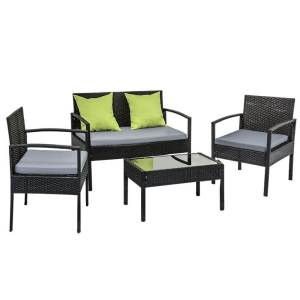 Gardeon Outdoor Sofa Set Wicker Lounge Setting Table and Chairs Patio