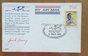 Vintage Airmail Card 1980 Aviation interest first day of issue