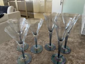 3 champagne flutes/3 wine glasses excellent cond $15 the lot