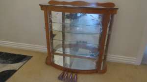 glass mirror back display cabinet