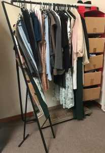 Stylish Garment Rack and Full-Length Mirror