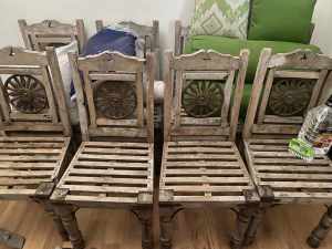 Pending Gorgeous solid timber outdoor chairs with cast iron insets
