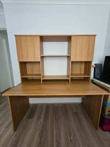 Wooden office desk with an extra side drawer
