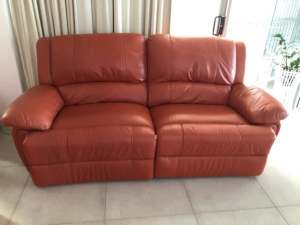 3 PIECE RECLINER LEATHER LOUNGE AUSTRALIAN MADE