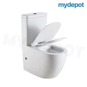 650*390*830mm Two-piece Rimless Tornado Flush Ceramic Toilet Suites