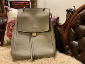 Furla leather grey backpack