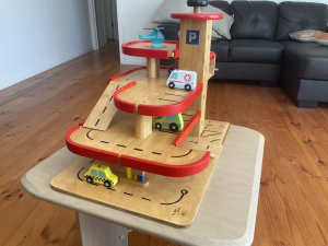 Wooden Toy Parking Station