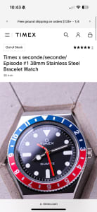 Timex X Seconde Episode #1 Stainless Steel Bracelet Watch Pepsi